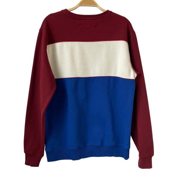 Vintage Levi's Bernal Sweatshirt Men S Retro Y2K Colorblock Blue White Maroon - Picture 2 of 8